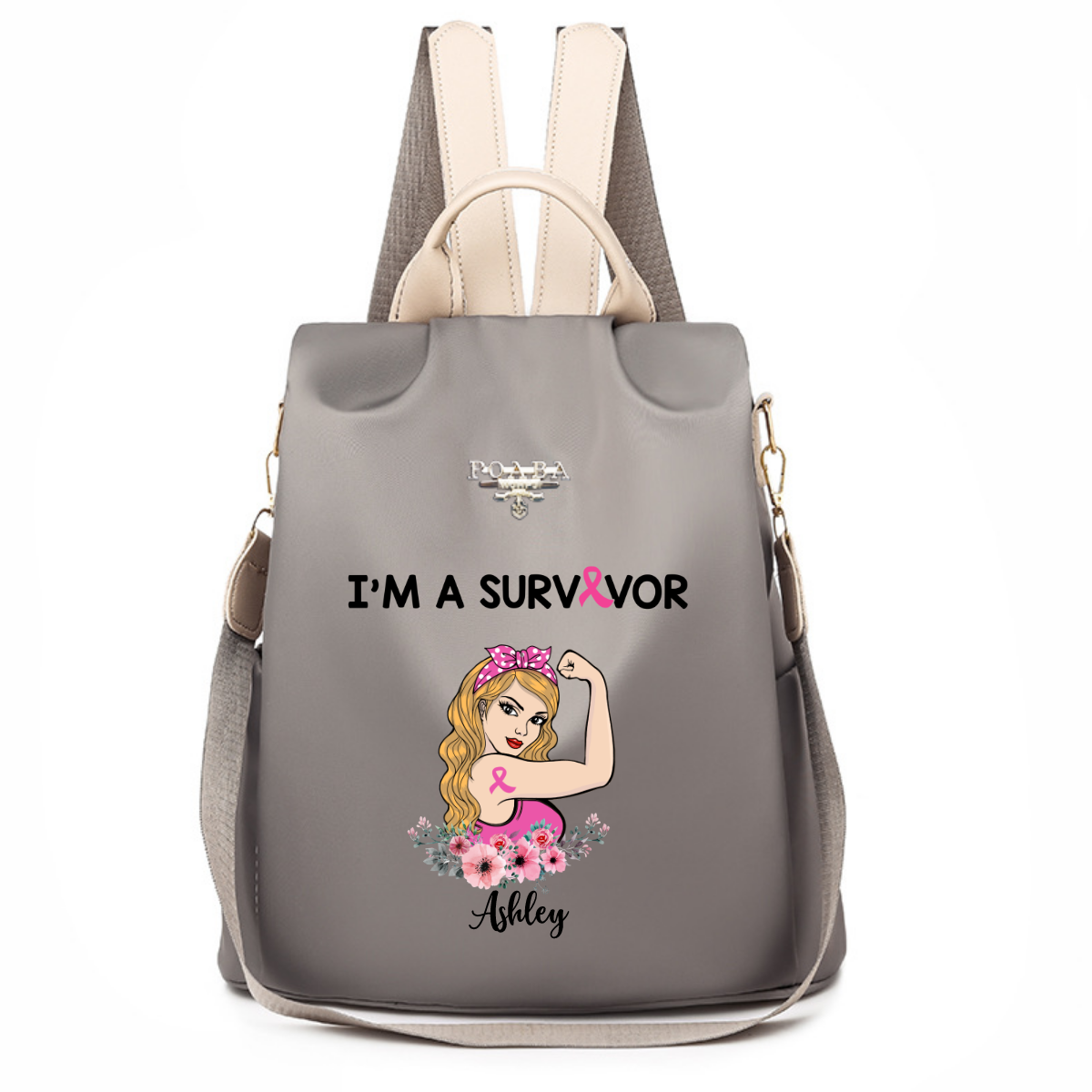 Breast Cancer Survivor Personalized Backpack