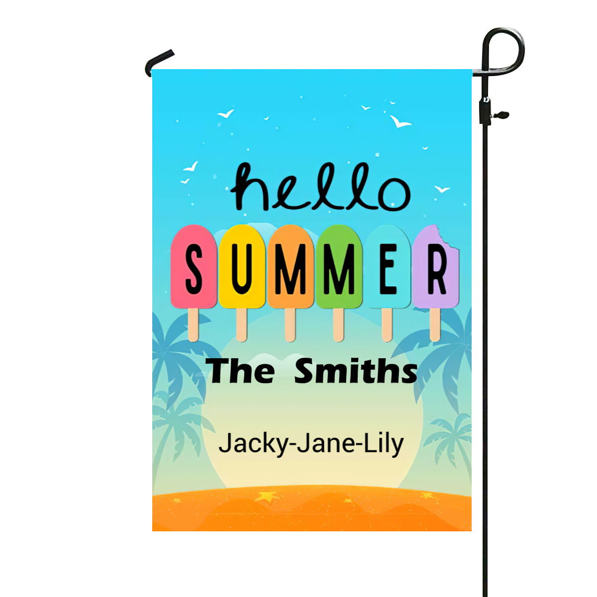 Hello Summer Personalized Garden Flag