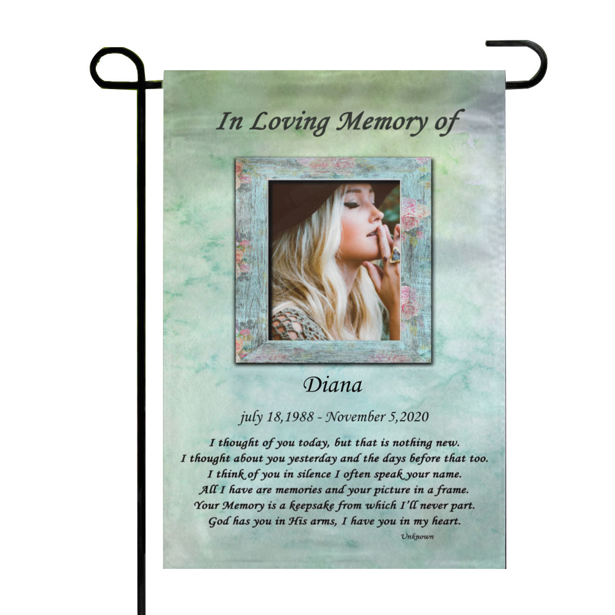 Personalized graves Flag, Sympathy Flag, Custom Flag, Memorial Gifts, In Loving Memory, Cemetery Decoration
