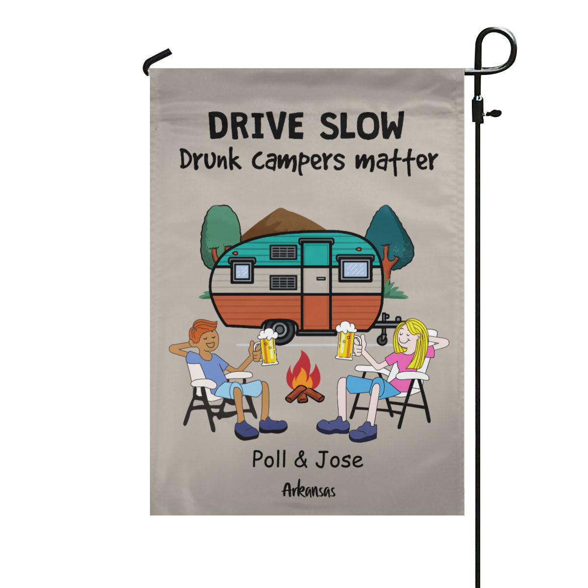 Camping Drunk Campers Matters Beer Lovers Personalized Garden Flag