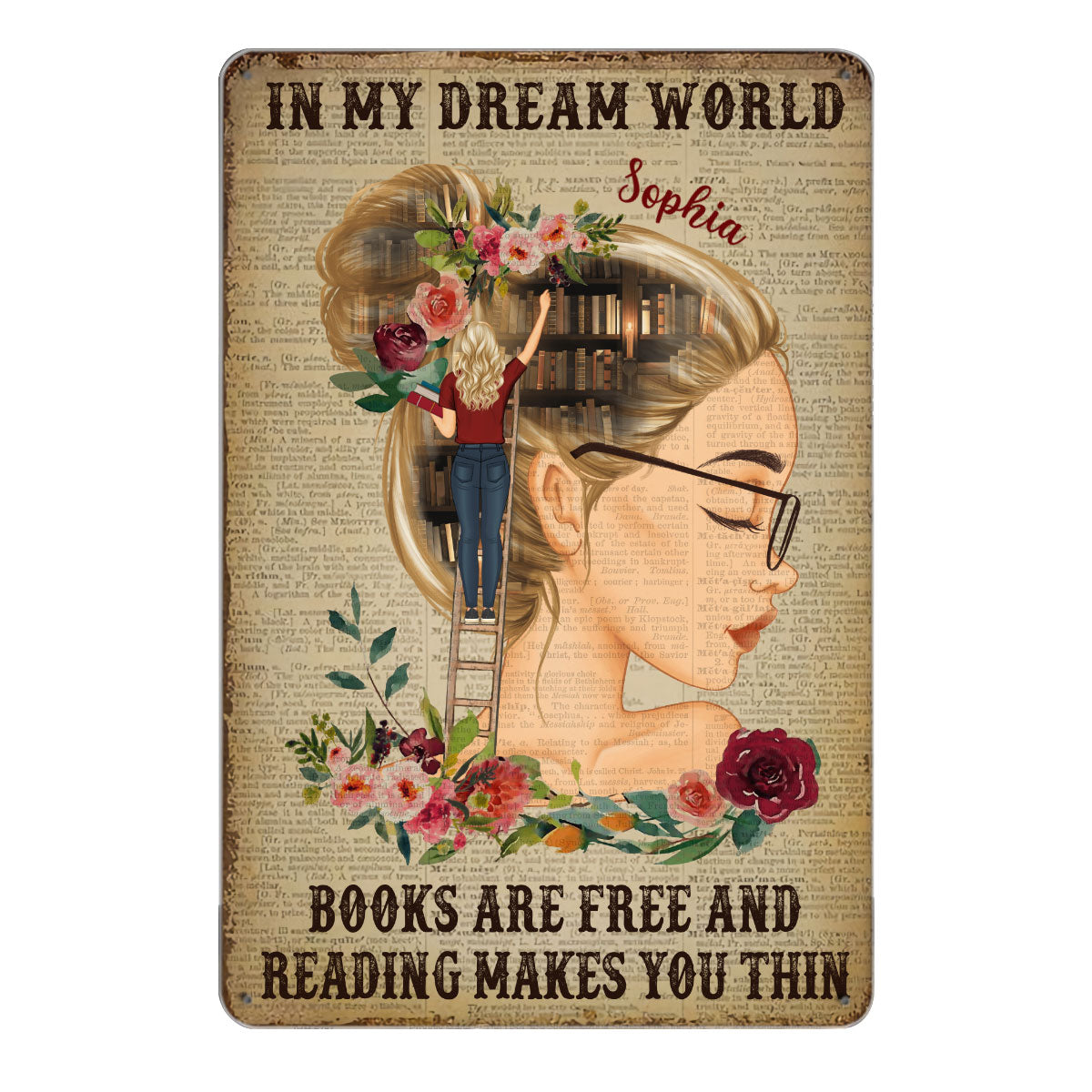 Just A Girl Who Loves Books Reading - Personalized Gift For Book Lovers Customized Classic Metal Signs