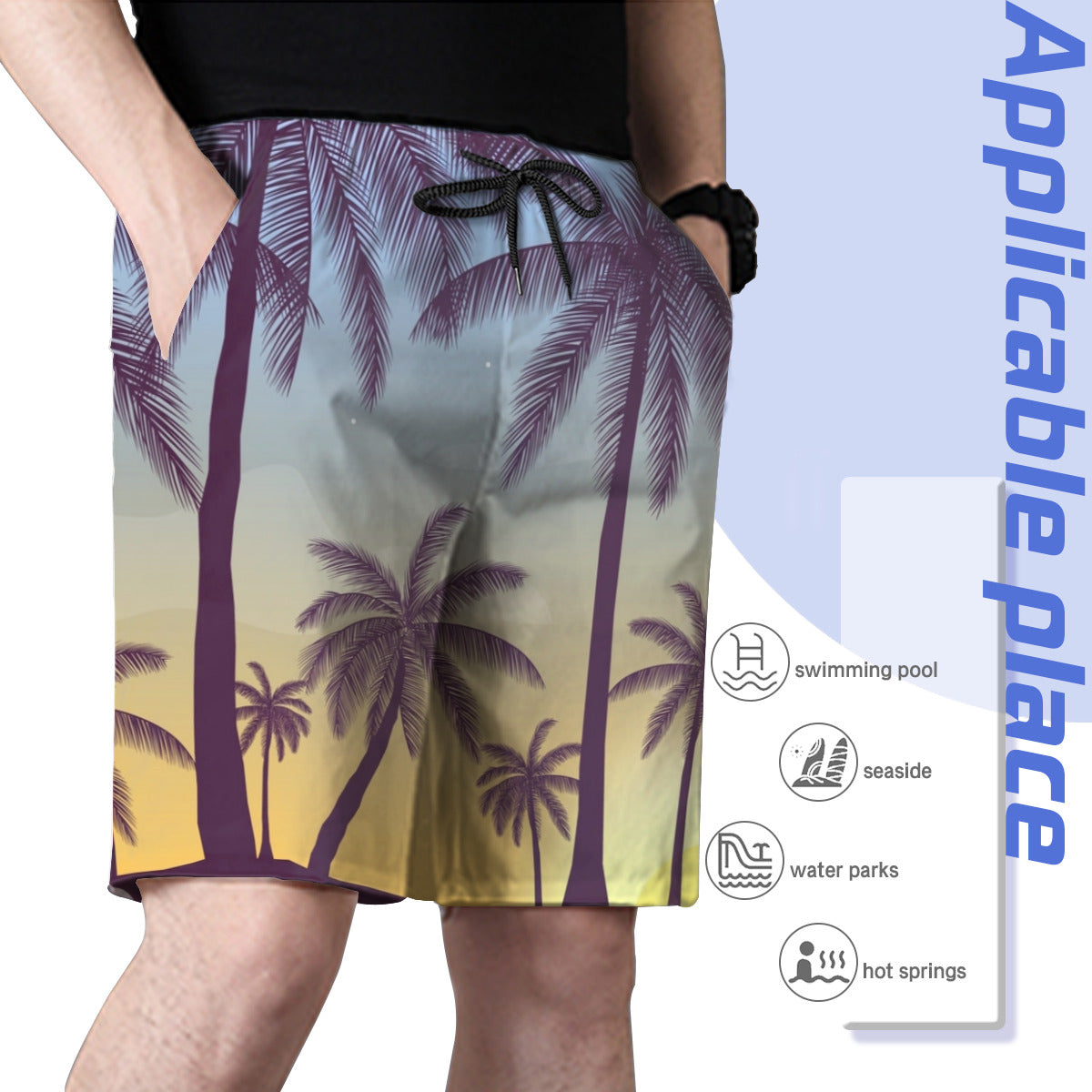 Hawaii Pattern 017 Men's Swim Trunks No.825HCD