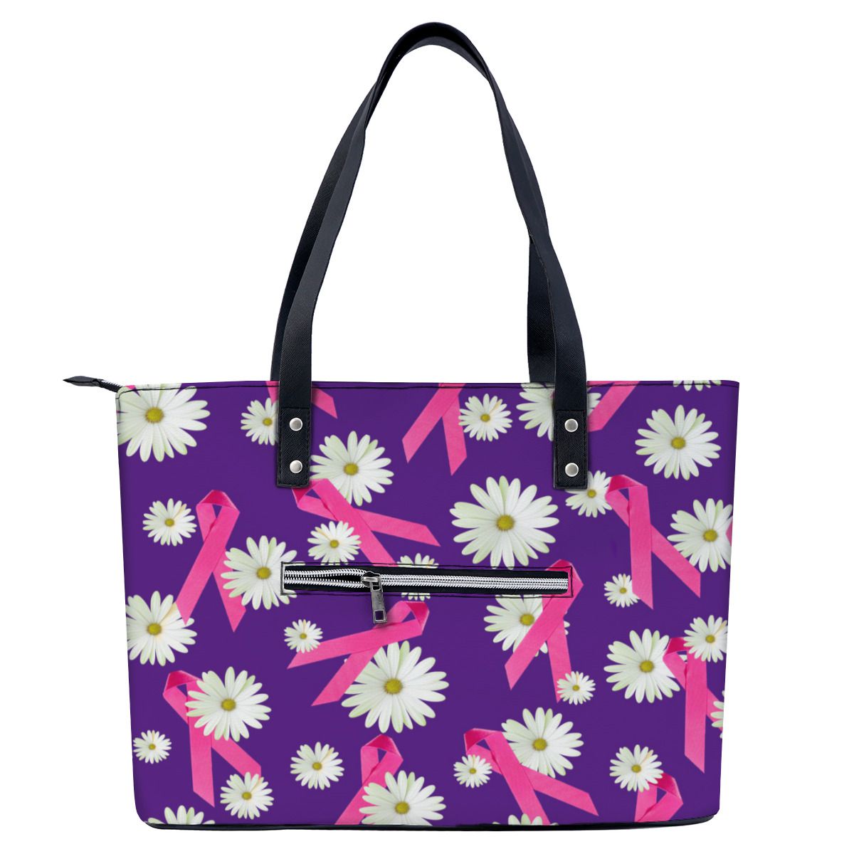 Breast cancer awareness pink ribbon daisies Shoulder Bag No.9TMTO3