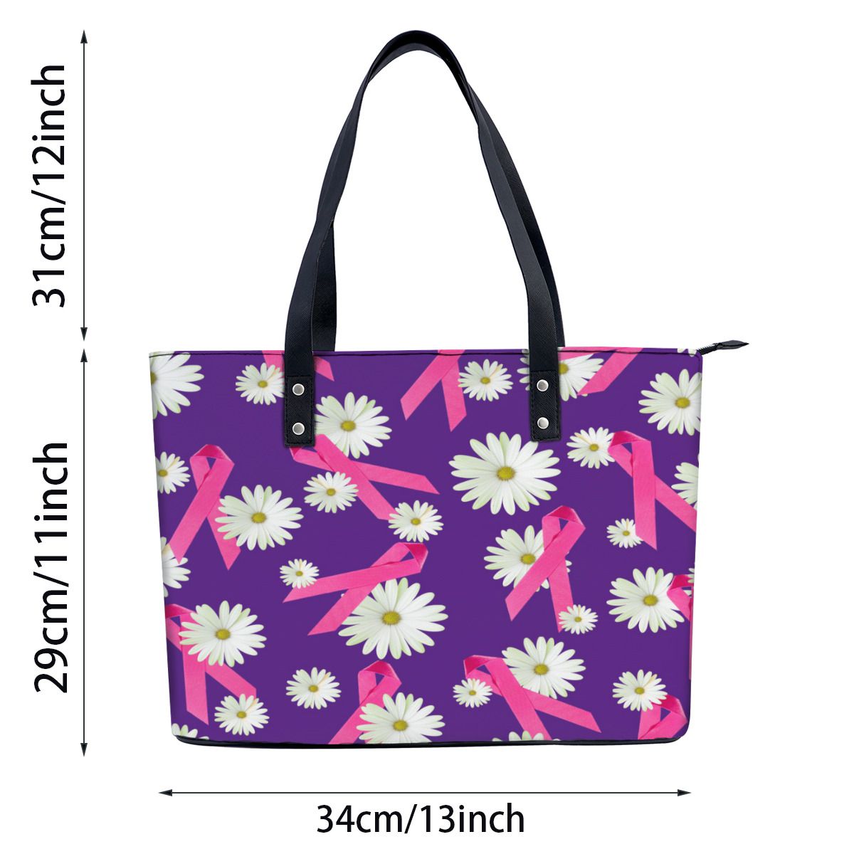 Breast cancer awareness pink ribbon daisies Shoulder Bag No.9TMTO3