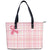 Breast Cancer Pink Ribbon Plaid Shoulder Bag No.X93MBO