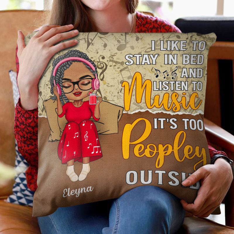 Just A Girl Who Loves Music - Gift For Yourself - Personalized Custom Polyester Linen Pillow