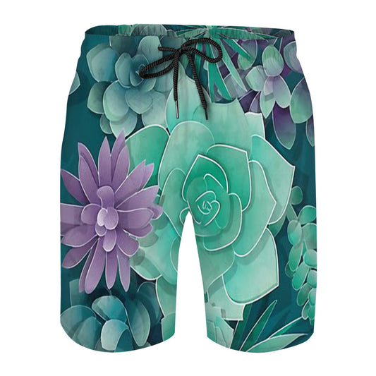 Succulent Love I Mask Men's Swim Trunks No.9BPZ7V