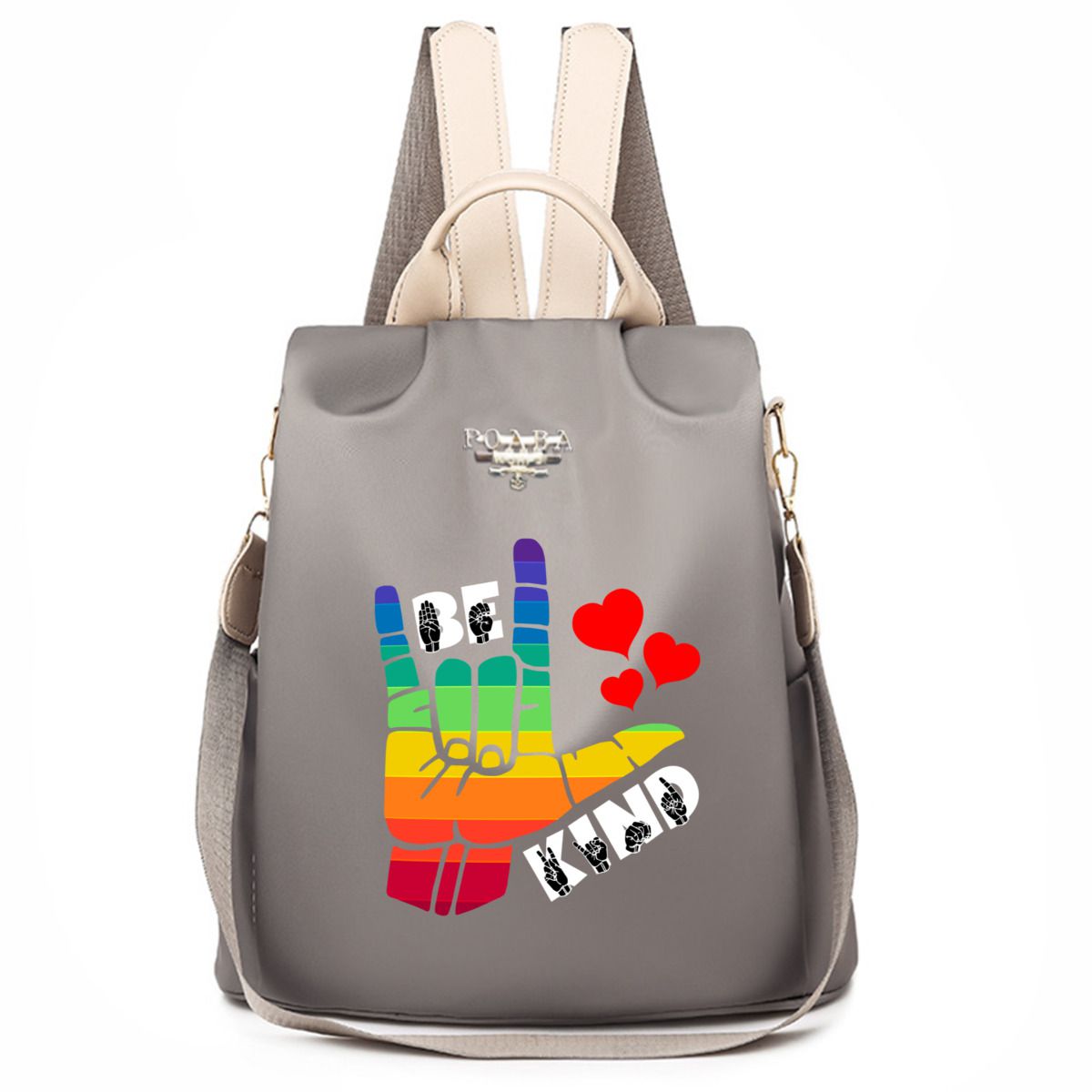 ASL ILY Rainbow, Be Kind  Backpack No.ALNW86