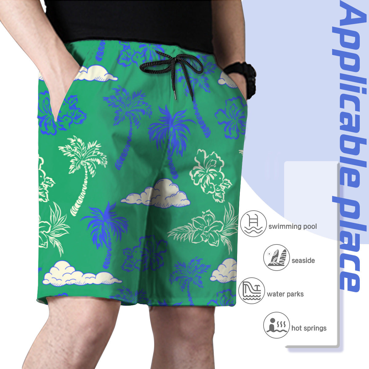 Tropical Leaves 012 Men's Swim Trunks No.AUPQHQ