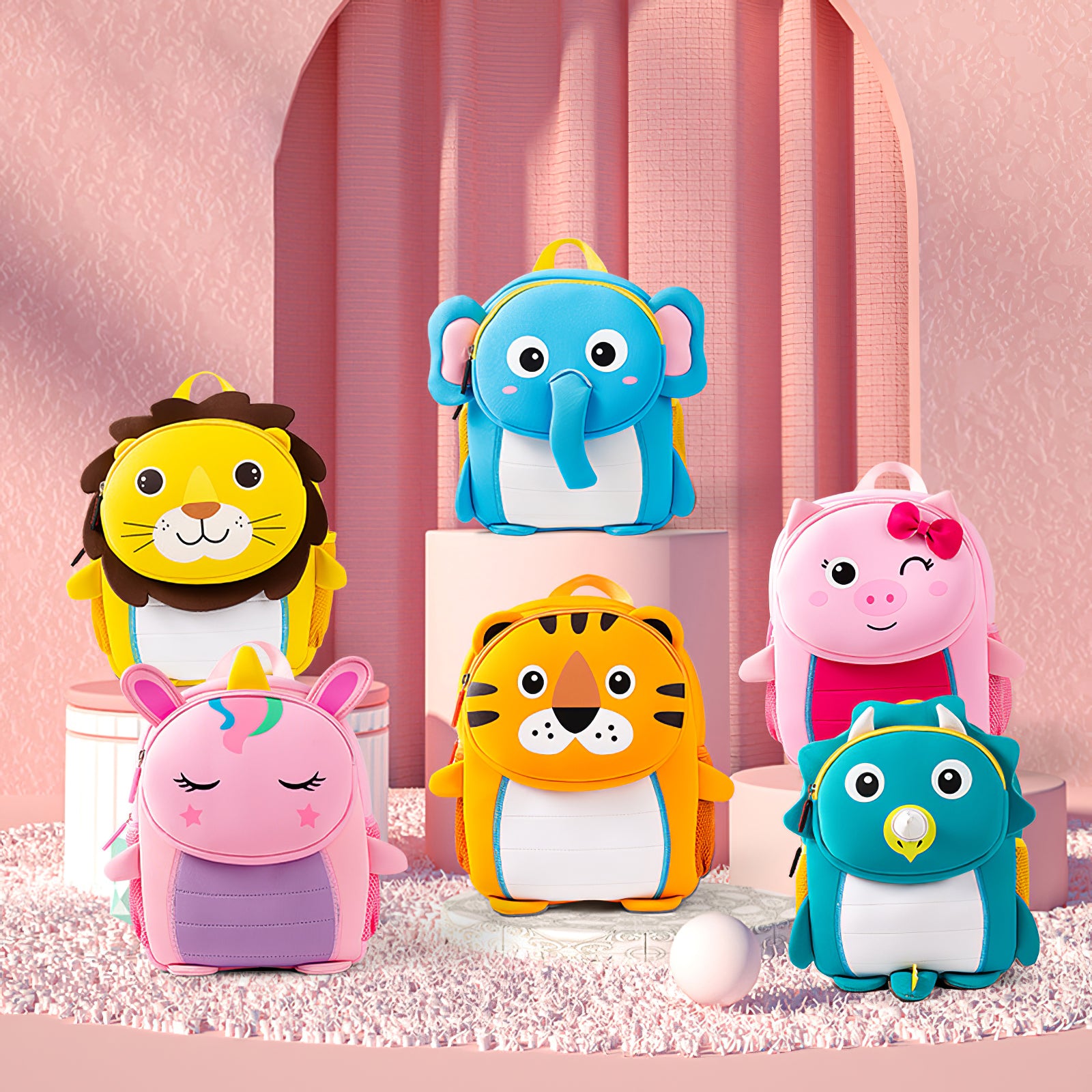 Toddler Cartoon Animals Bags Custom Name Personalized Backpacks
