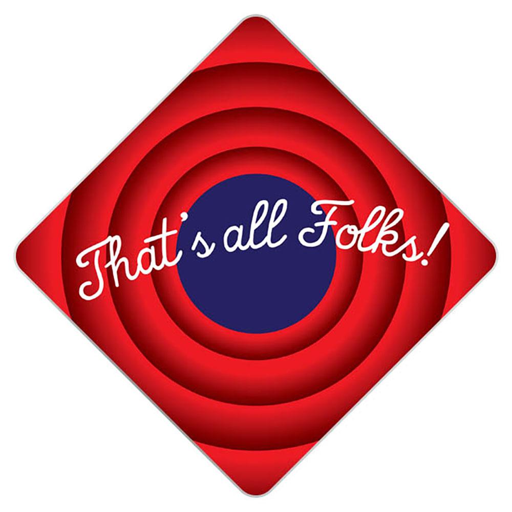 Thats All Folks Grad Cap Tassel Topper