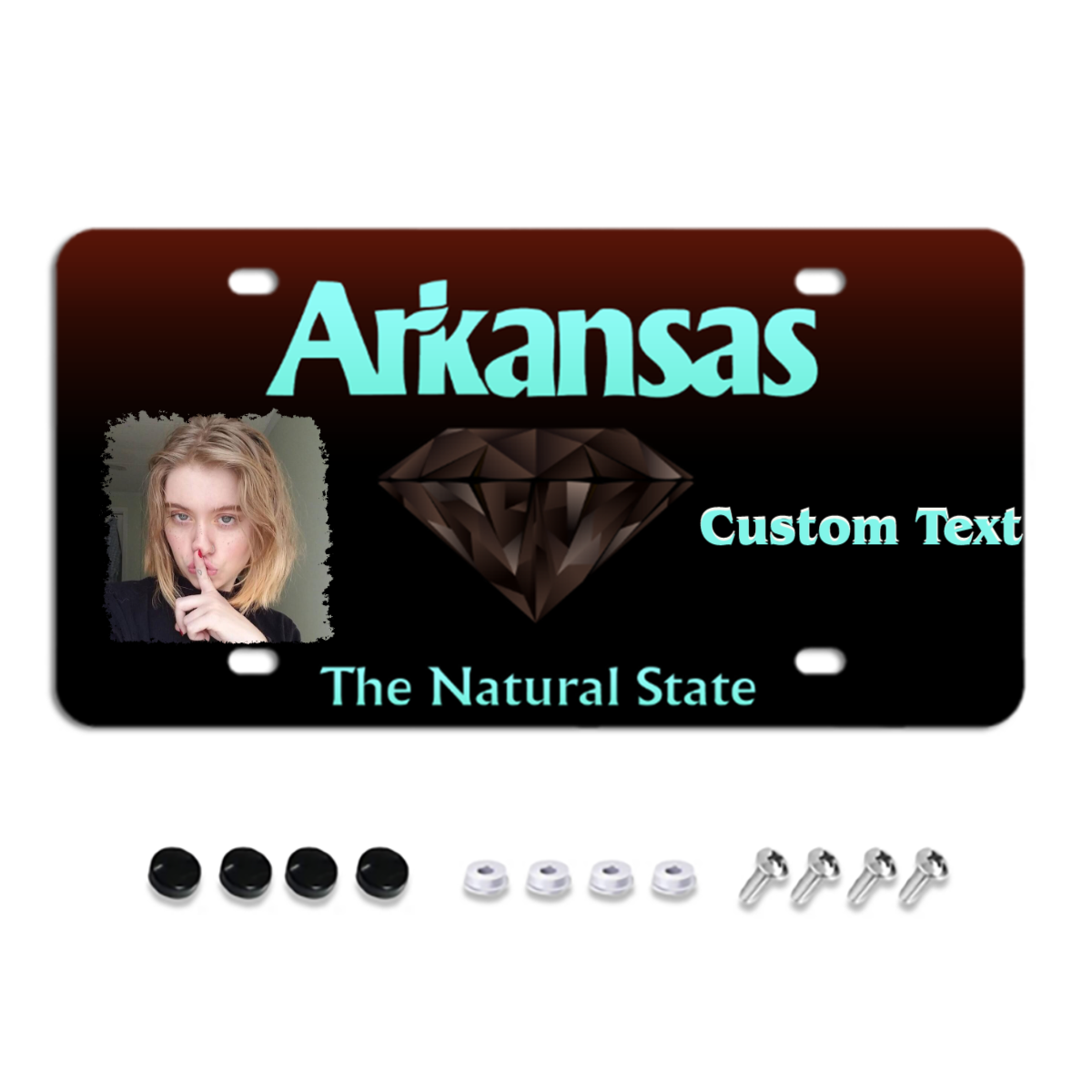 Arkansas Custom License Plates, Personalized Photo & Text & Background