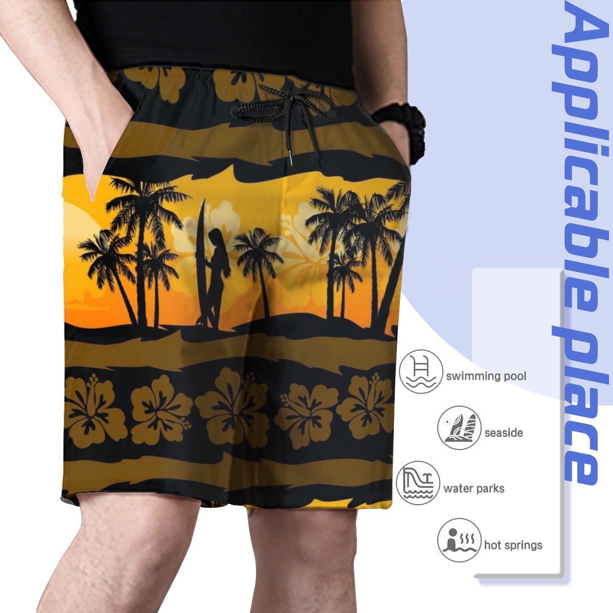 Hawaii Pattern 034 Men's Swim Trunks No.B2S9FY