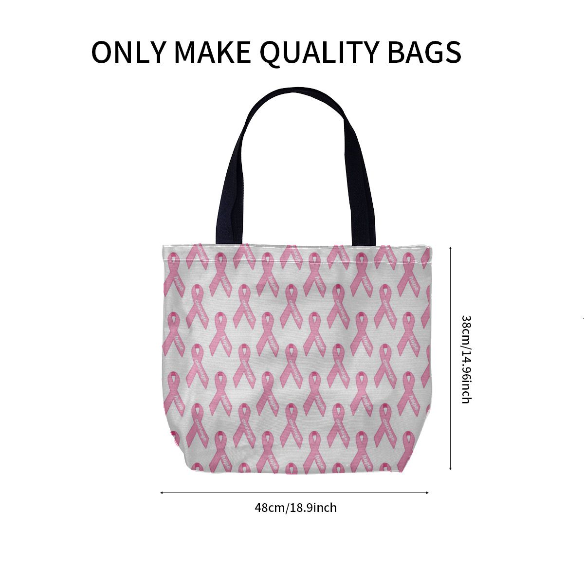 Pink Ribbon Breast Cancer Hope Canvas Bag No.C8H23R