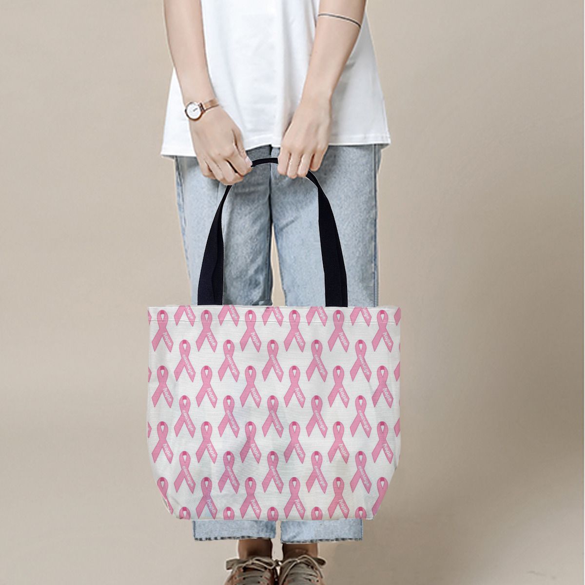 Pink Ribbon Breast Cancer Hope Canvas Bag No.C8H23R