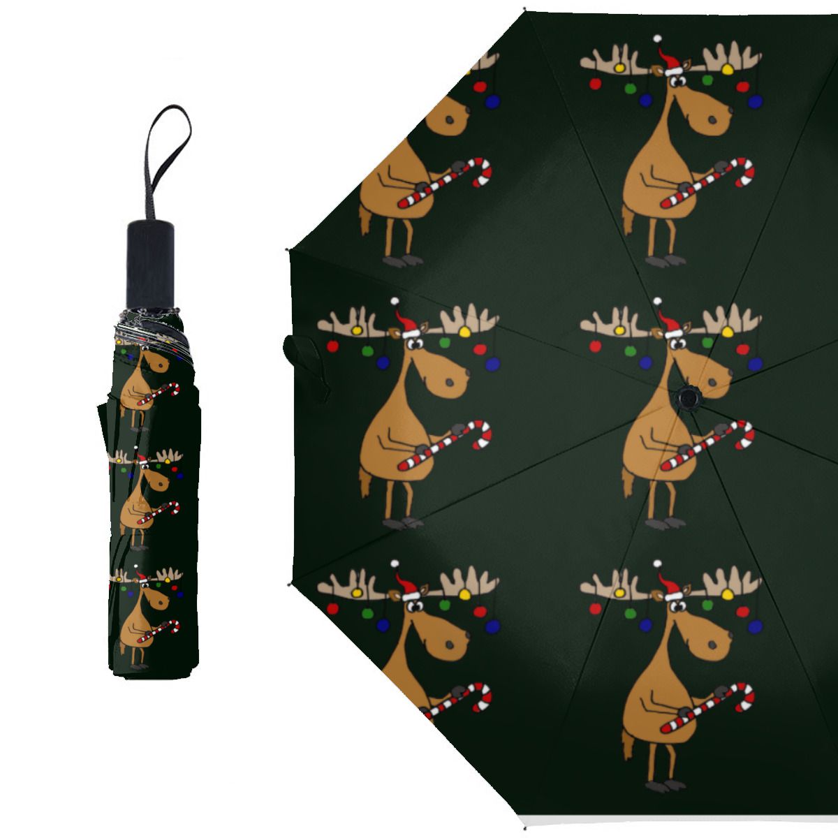 Funny Christmas Moose Umbrella No.B7NPWM