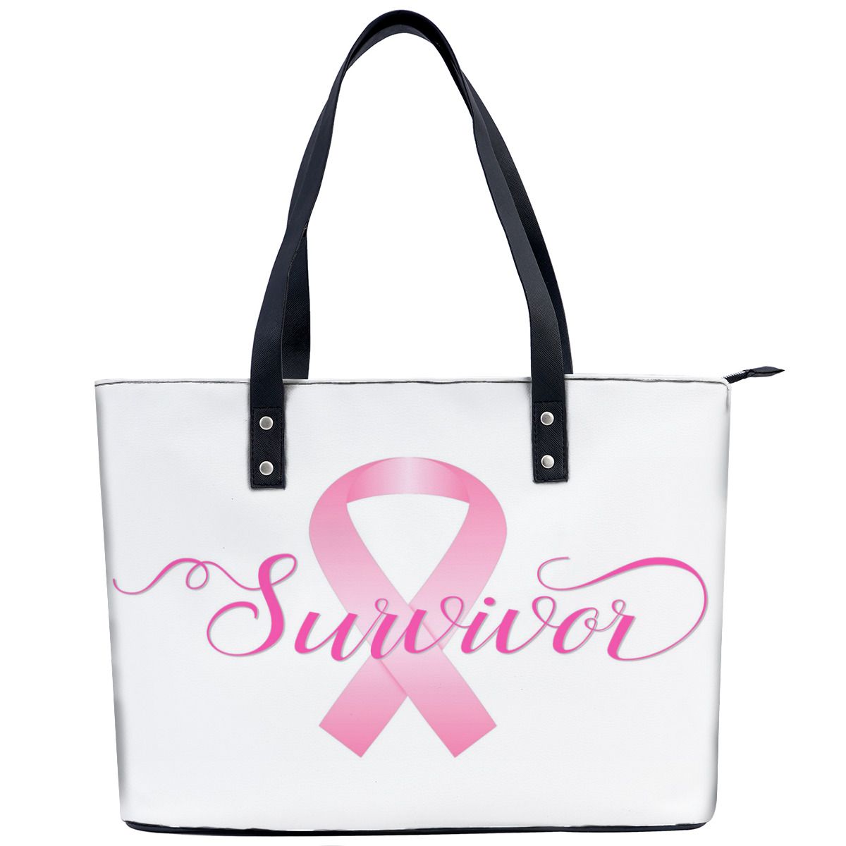 Pink Support Ribbon Breast Cancer Survivor Shoulder Bag No.T2SRWP