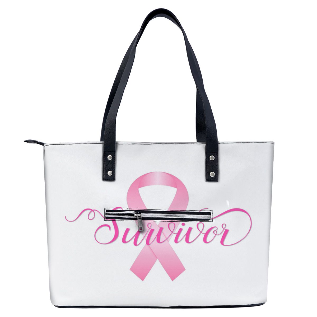 Pink Support Ribbon Breast Cancer Survivor Shoulder Bag No.T2SRWP