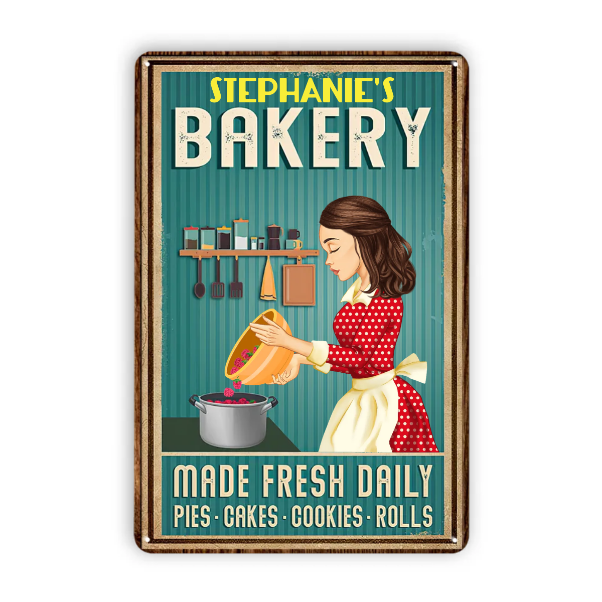 Baking Made Fresh Daily Cooking - Personalized Custom Metal Signs
