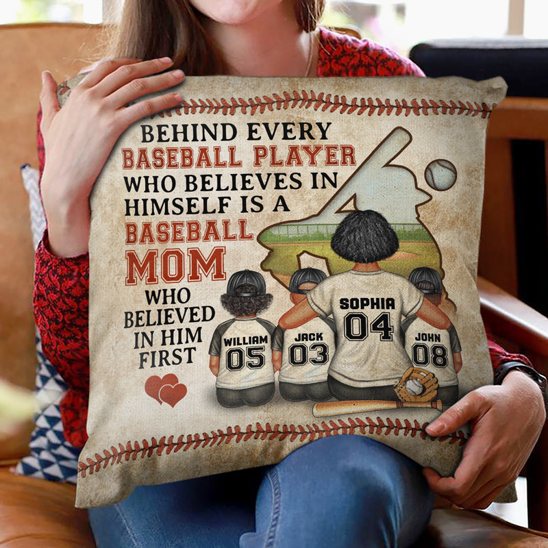 Baseball Dear Mom Thank You For Teaching Me - Mother Gift - Personalized Custom Pillow