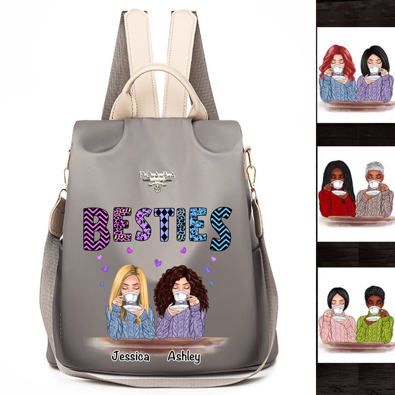 Beautiful Besties Colorful Patterned Personalized Backpack