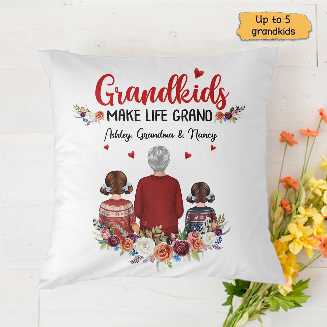 Beautiful Thing Grandma Grandkid Personalized Polyester Linen Pillow