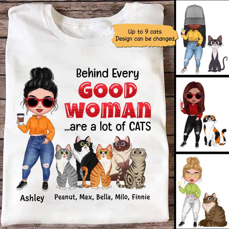 Behind Good Woman Are Cats Doll Personalized Tank Top