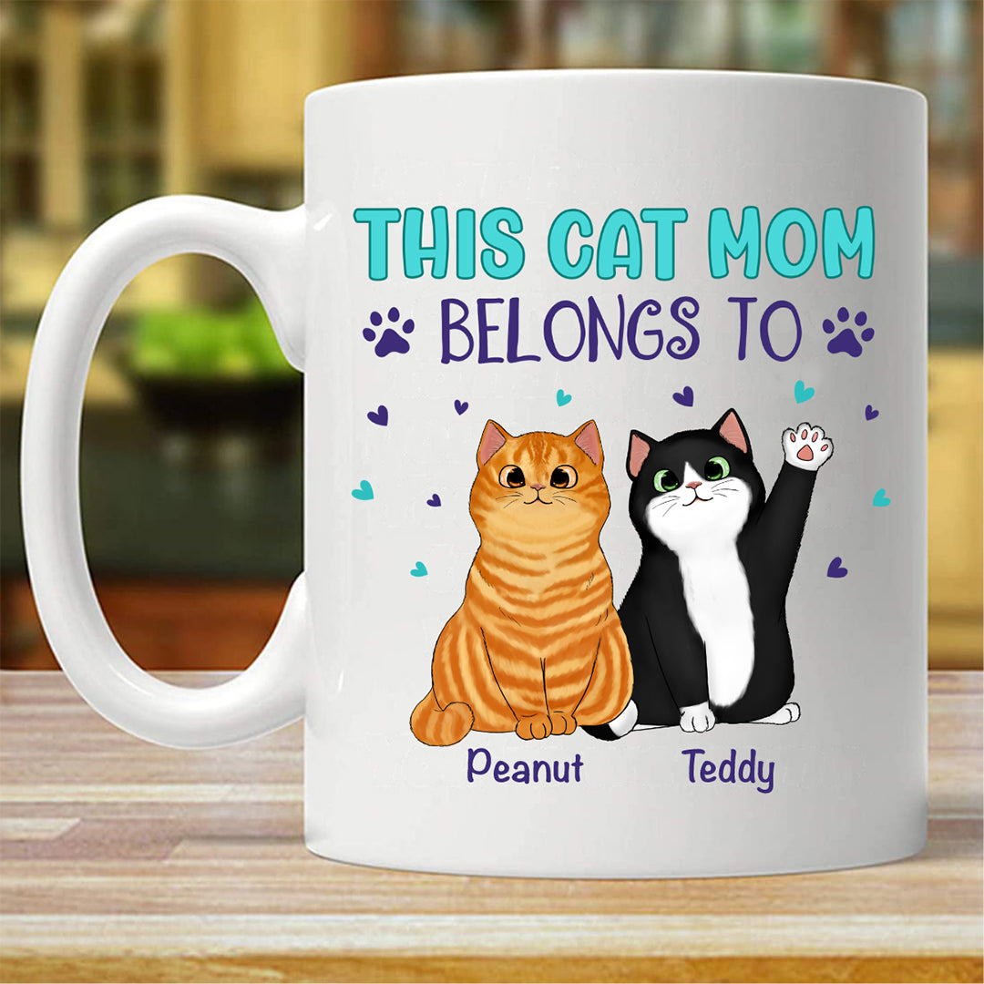 Belongs To Fluffy Sitting Cats Personalized Mug (Double-sided Printing)