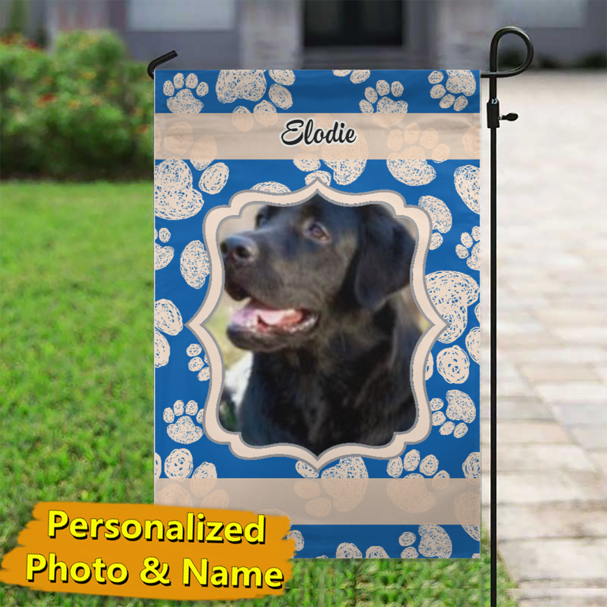 Beloved Pet – Personalized Photo & Name – Garden Flag & House Flag