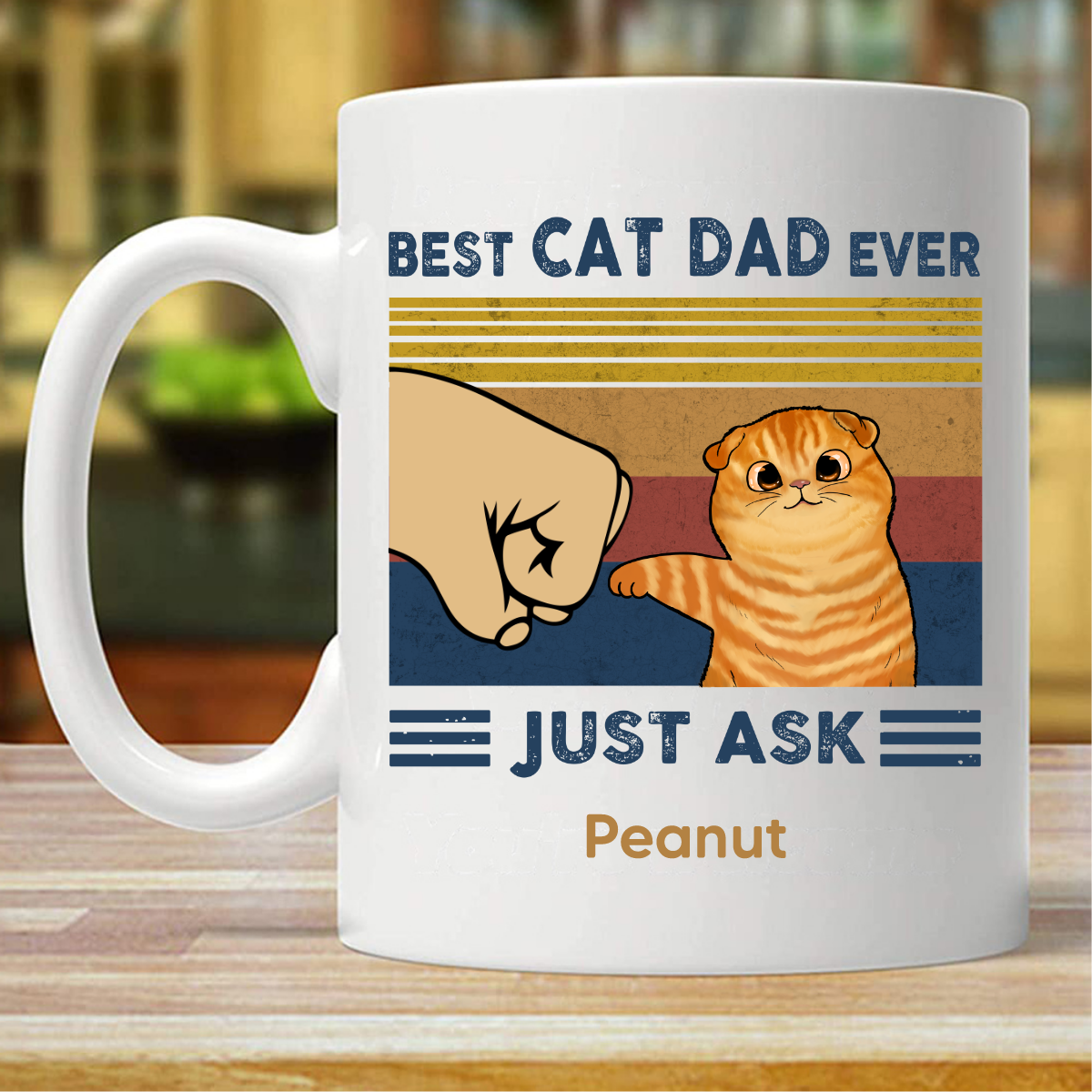 Best Cat Dad/Mom Fluffy Cat Personalized Mug (Double-sided Printing)