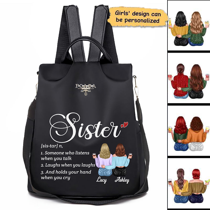 Besties Sisters Definition Personalized Backpack
