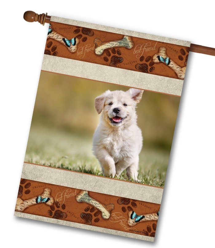 Best Friend Dog Bones Personalized Photo & Name – Garden Flag & House Flag