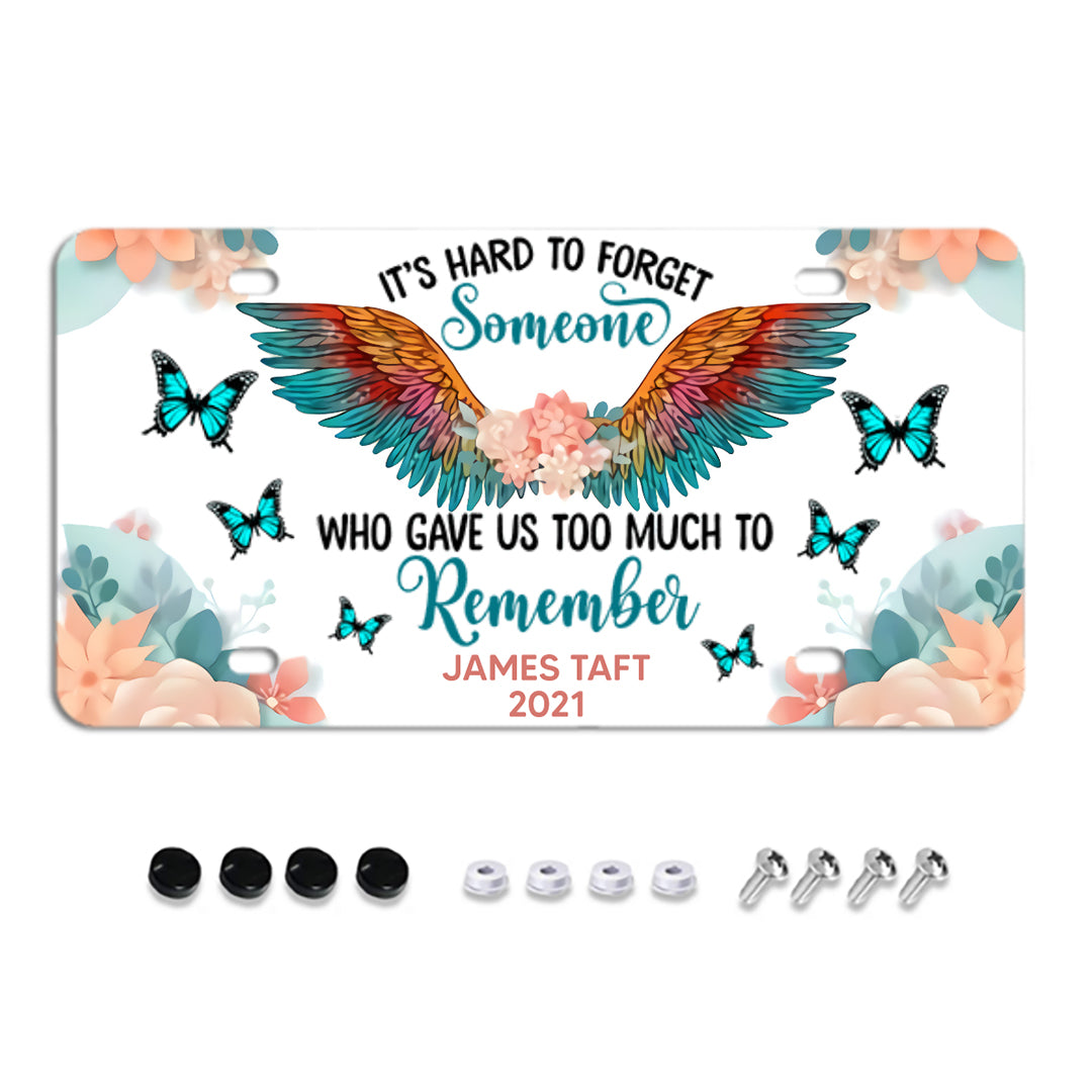 Butterflies And Wings Memorial Personalized License Plate