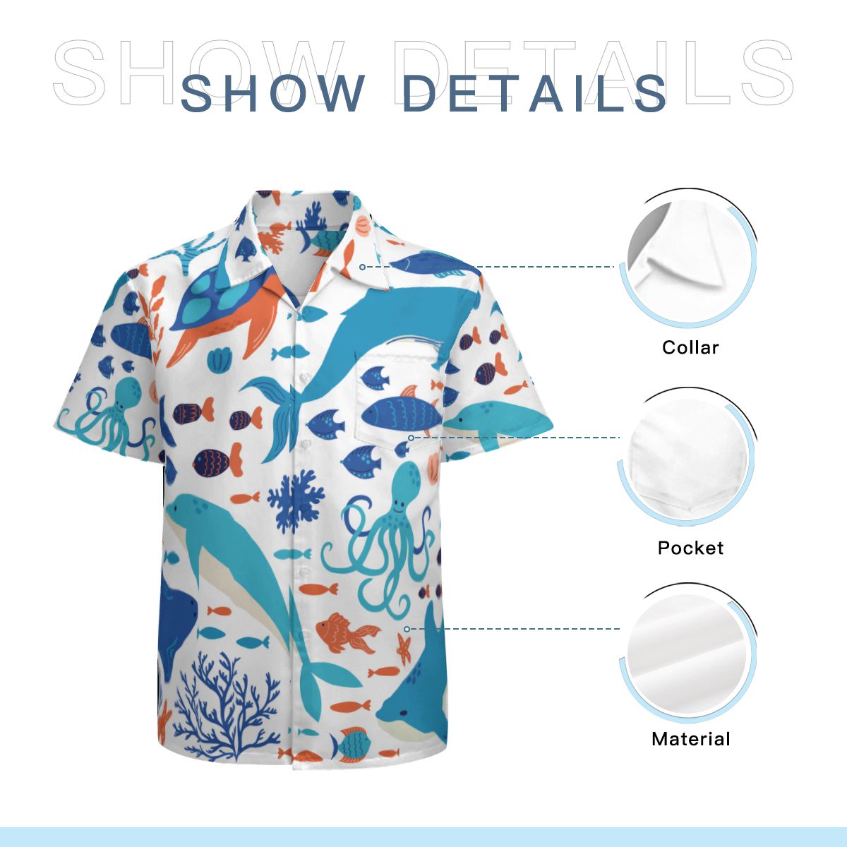 Marine Animals 01 Hawaiian Shirts No.CRKXST