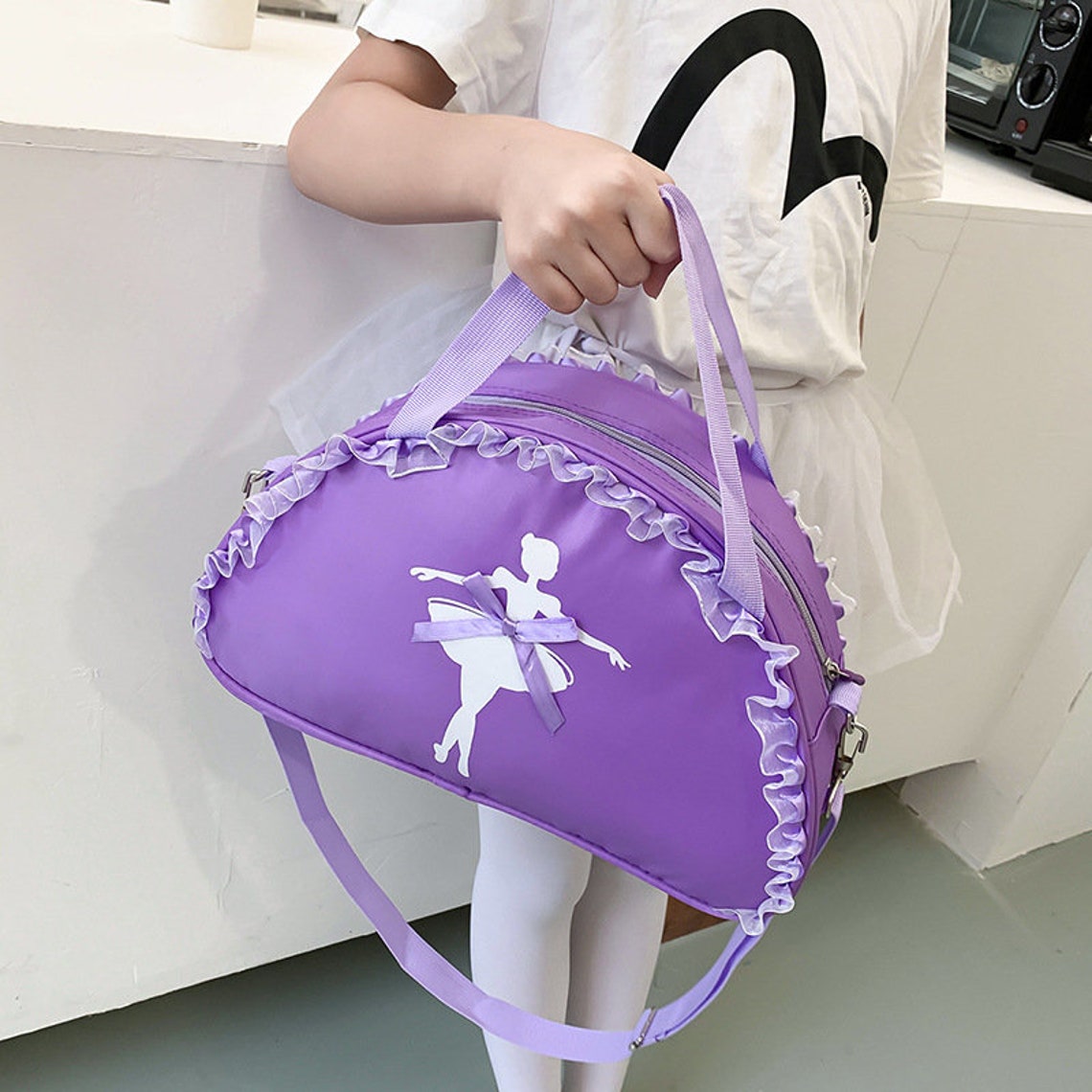 Dance Duffel Bag, Custom Name Ballerina Bags, Personalized Toddler Shoulder Bags, Gift For Girl