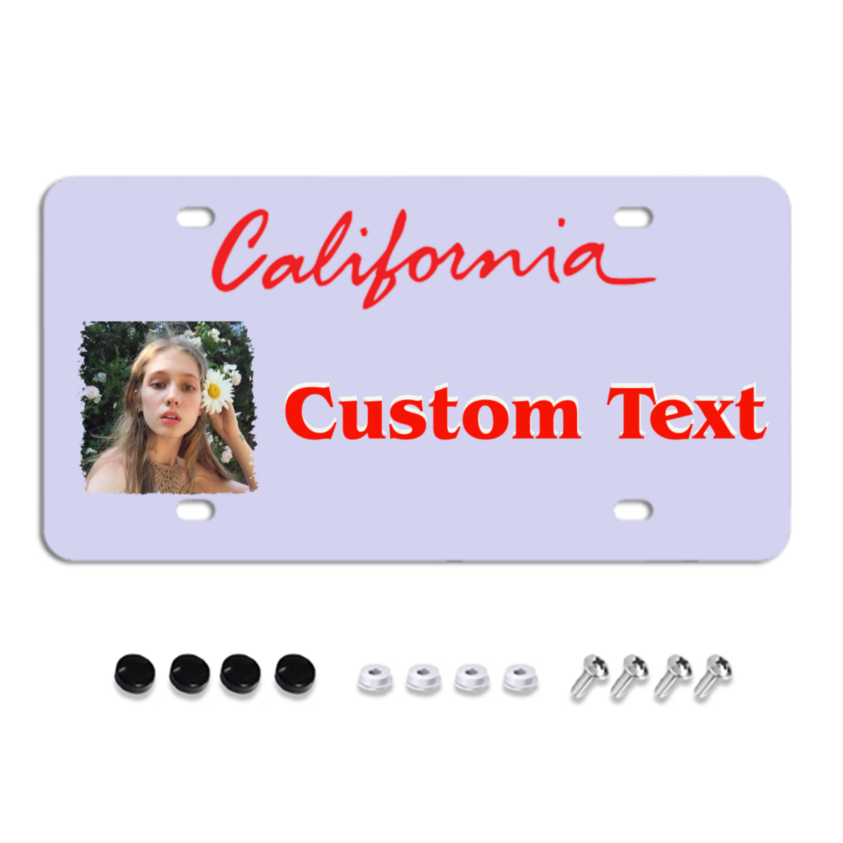 California Custom License Plates, Personalized Photo & Text & Background