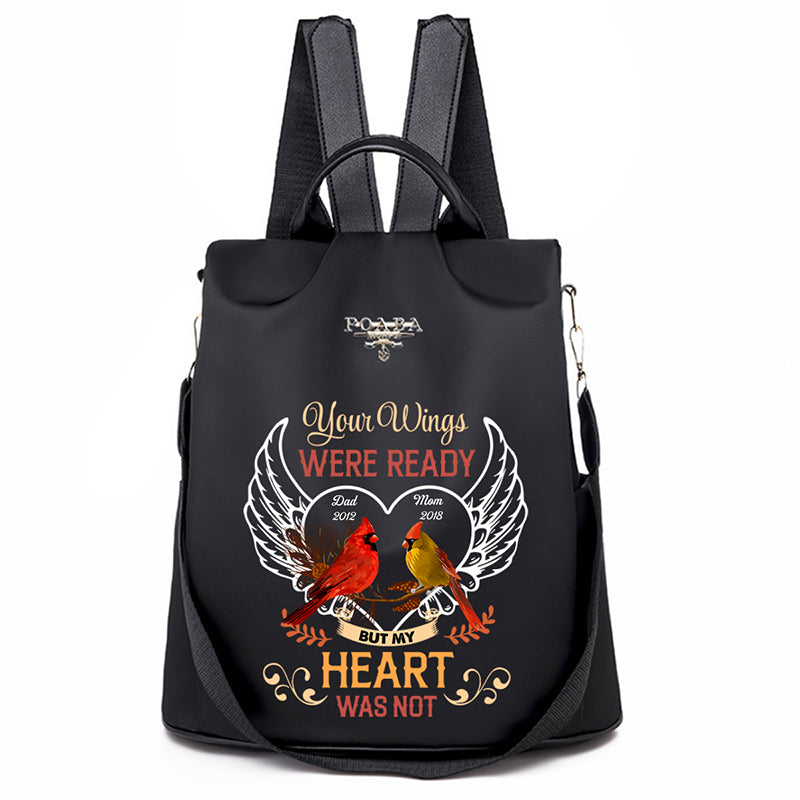 Cardinals Branch Heart Wing Personalized Backpack