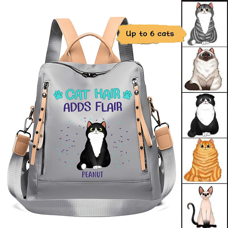 Cat Hair Fluffy Cat Personalized Backpack