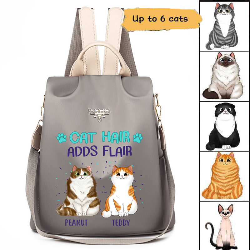 Cat Hair Fluffy Cat Personalized Backpack