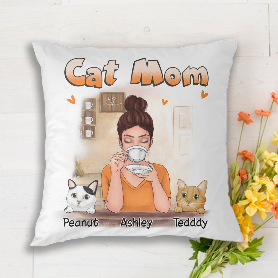 Cat Mama Personalized Pillow