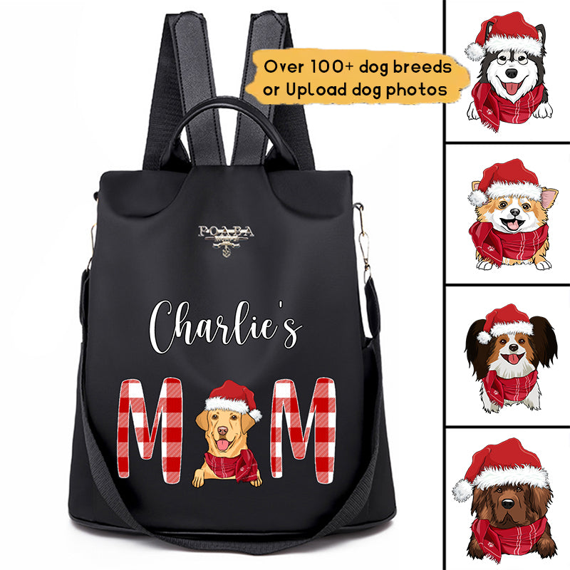 Christmas Dog Mom Personalized Backpack