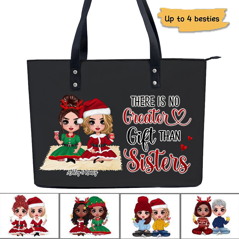 Christmas Doll Besties Sitting Personalized Shoulder Bag