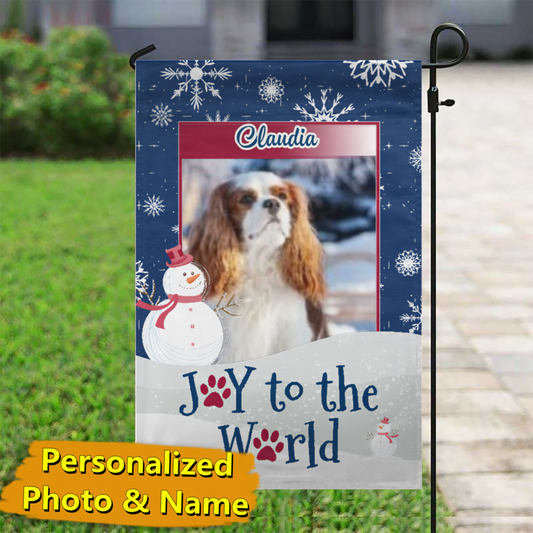 Christmas Snowflakes Personalized Photo & Name – Garden Flag & House Flag