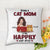 Cocktail Girl Cat Mom Happily Ever After Personalized Pillow