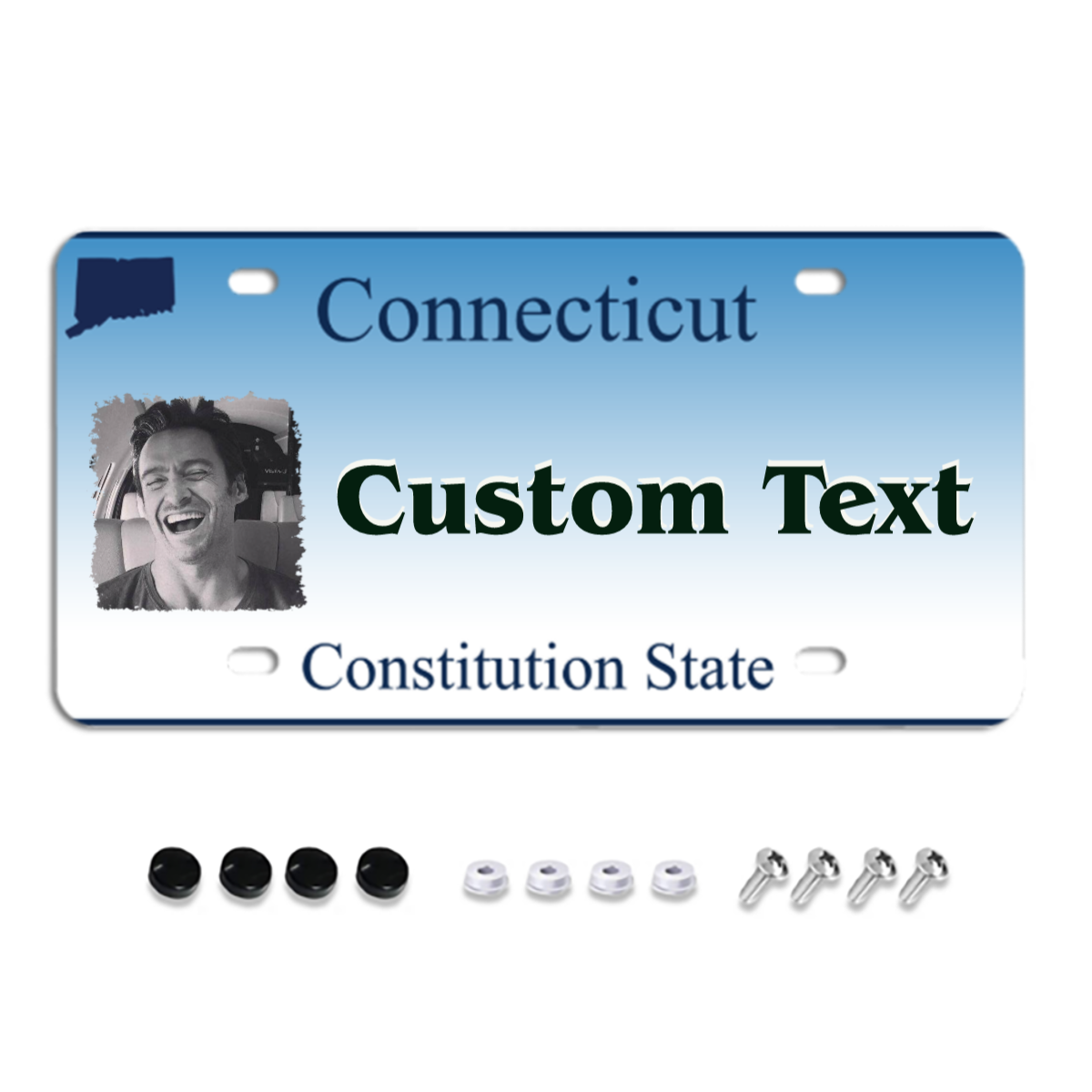 Connecticut Custom License Plates, Personalized Photo & Text & Background