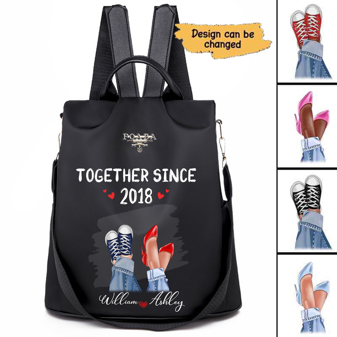 Couple Together Since Couple Legs Personalized Backpack