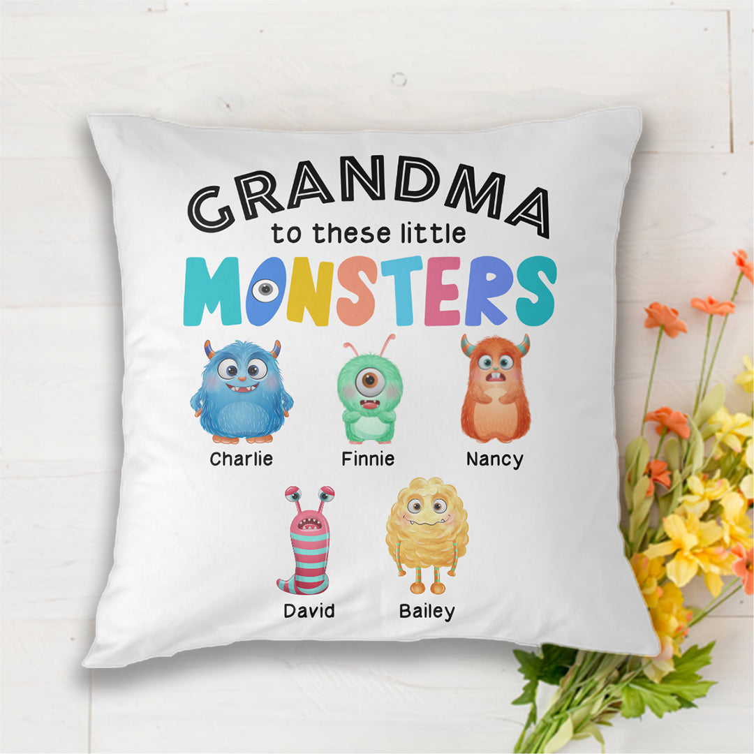 Cute Little Monsters Personalized Pillow