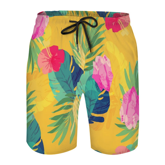 Tropical Leaves 016 Men's Swim Trunks No.D2O4D2