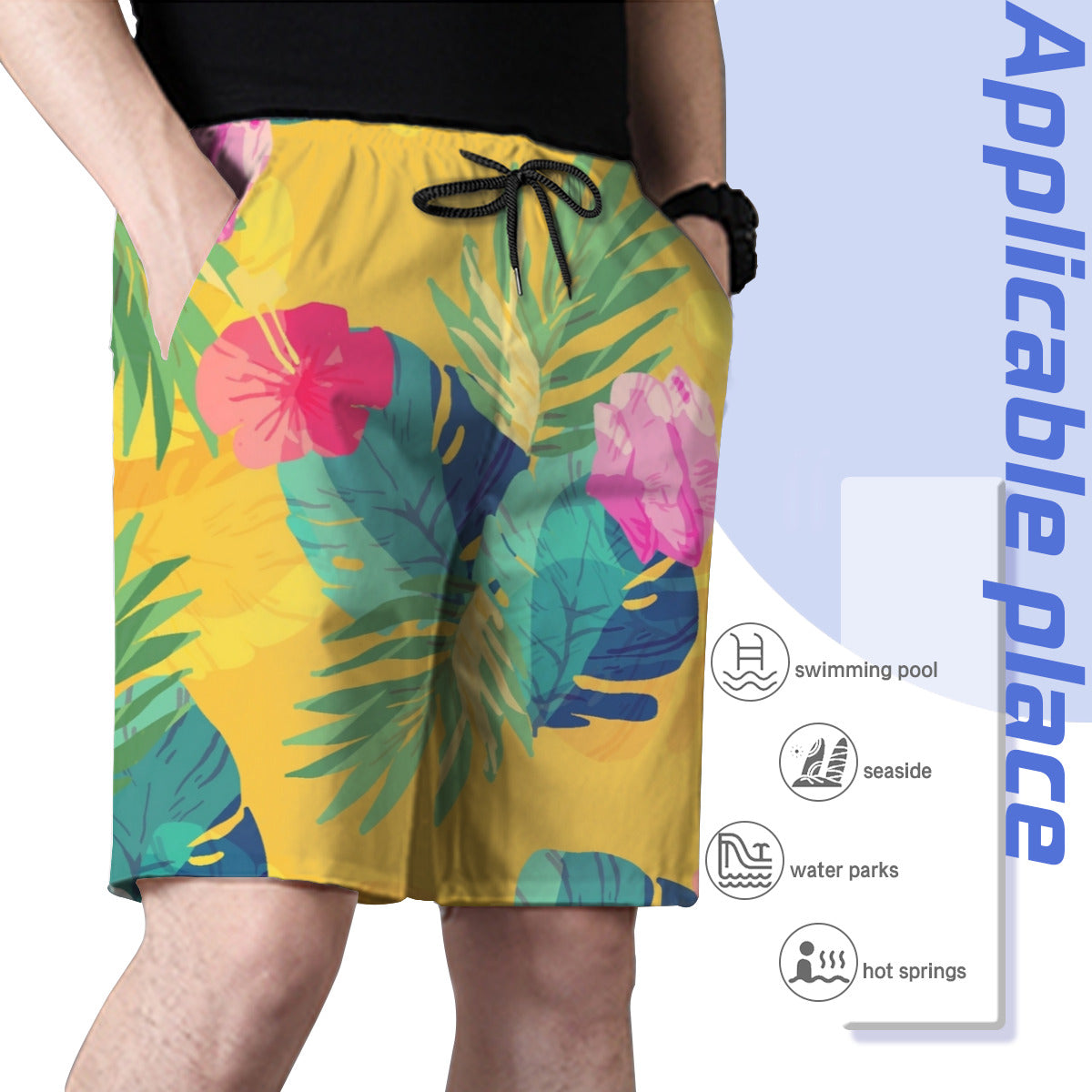 Tropical Leaves 016 Men's Swim Trunks No.D2O4D2