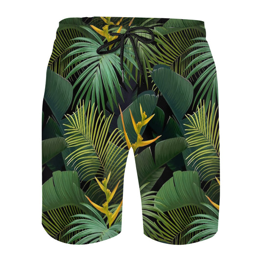 Dark Jungle Graphic Men's Swim Trunks No.D8K7FM